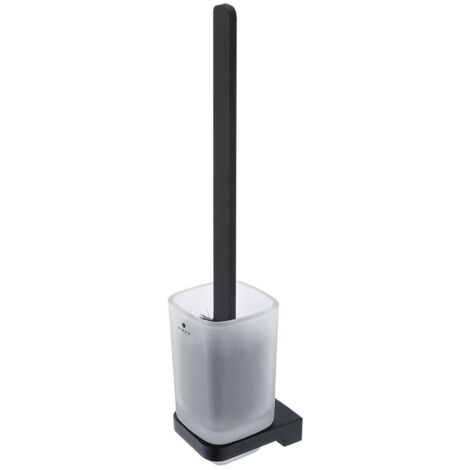 Nimco Maya - Wand-WC-Bürste mit Halter, mattiertes Glas/schwarz matt MAC 29094CN-HR-90