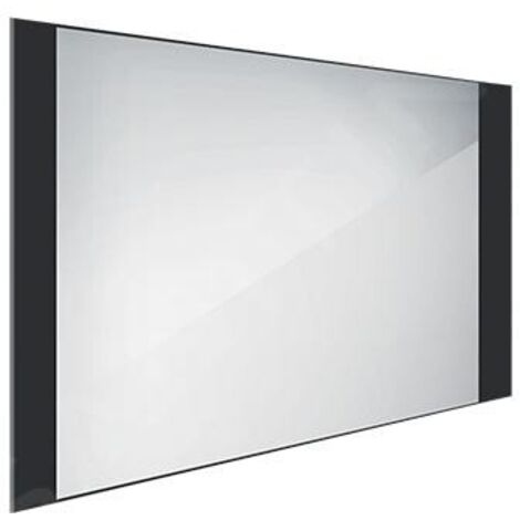 Nimco Miroirs - Miroir avec éclairage LED, 1000x600 mm, aluminium/noir ZPC 41004-90