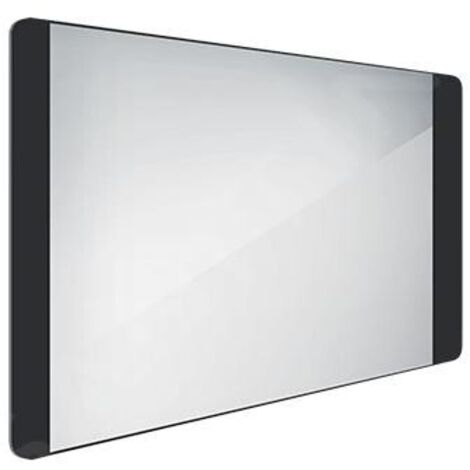 Nimco Miroirs - Miroir avec éclairage LED, 1000x600 mm, aluminium/noir ZPC 42004-90