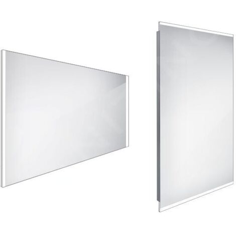 Nimco Miroirs - Miroir avec éclairage LED, 1000x700 mm, aluminium ZP 11004