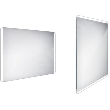 Nimco Miroirs - Miroir avec éclairage LED, 1000x700 mm, aluminium ZP 17004