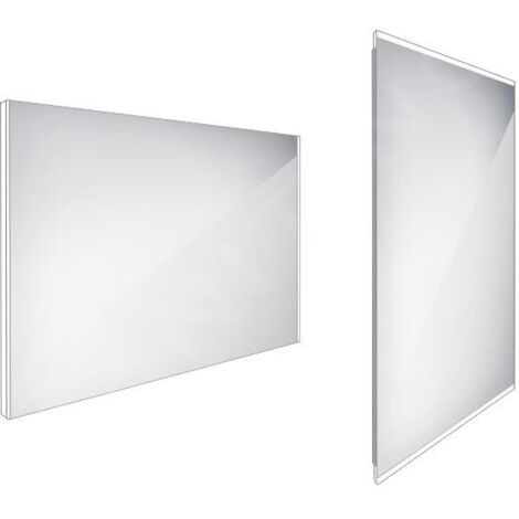 Nimco Miroirs - Miroir avec éclairage LED, 1000x700 mm, aluminium ZP 9004