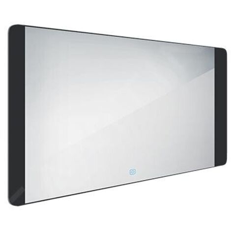 Nimco Miroirs - Miroir avec éclairage LED, 1200x650 mm, capteur tactile, aluminium/noir ZPC 42006V-90