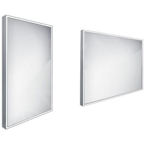 Nimco Miroirs - Miroir avec éclairage LED, 400x600 mm, aluminium ZP 13000