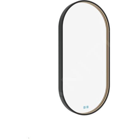 Nimco Miroirs - Miroir avec éclairage LED, 40x80 cm, touches tactiles, noir ZPC 32002LVX-90