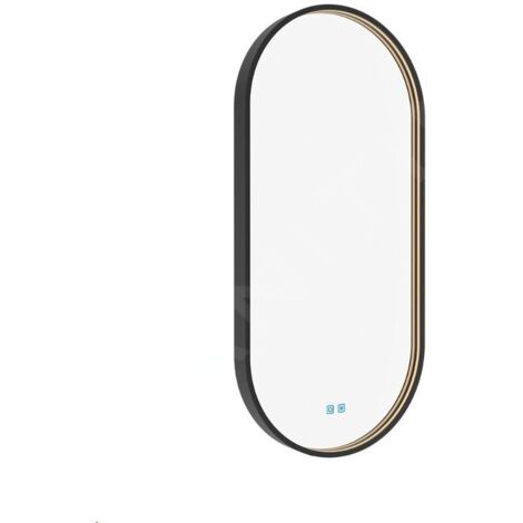 Nimco Miroirs - Miroir avec éclairage LED, 45x90 cm, touches tactiles, noir ZPC 32003LVX-90