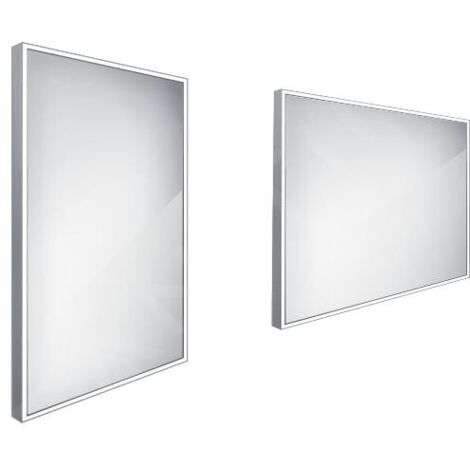 Nimco Miroirs - Miroir avec éclairage LED, 500x700 mm, aluminium ZP 13001