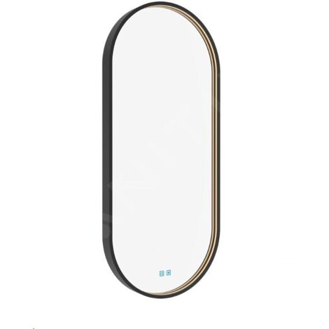 Nimco Miroirs - Miroir avec éclairage LED, 50x100 cm, touches tactiles, noir ZPC 32004LVX-90