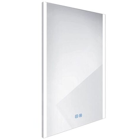 Nimco Miroirs - Miroir avec éclairage LED, 50x70 cm, touches tactiles, aluminium ZP 11001VX