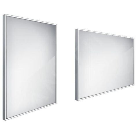 Nimco Miroirs - Miroir avec éclairage LED, 600x800 mm, aluminium ZP 13002