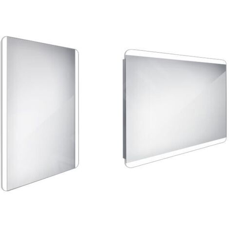 Nimco Miroirs - Miroir avec éclairage LED, 600x800 mm, aluminium ZP 17002