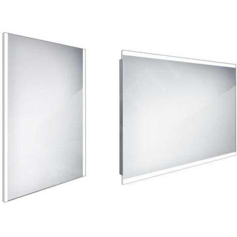 Nimco Miroirs - Miroir avec éclairage LED, 600x800 mm, carré, aluminium ZP 11002
