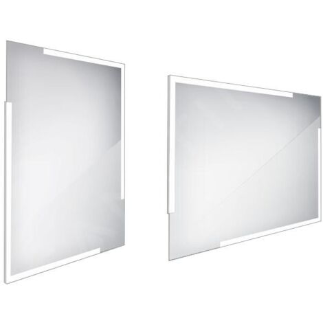 Nimco Miroirs - Miroir avec éclairage LED, 600x800 mm, carré, aluminium ZP 14002