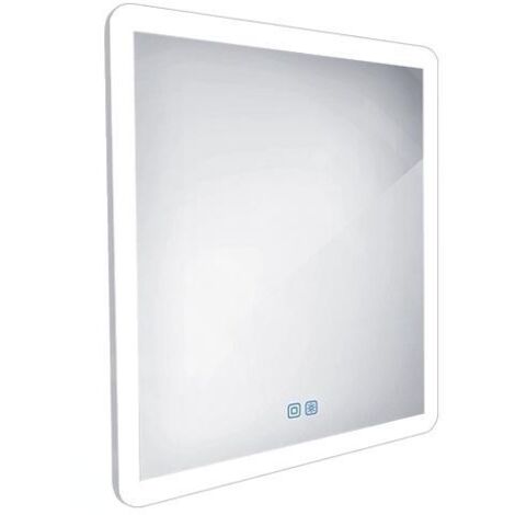 Nimco Miroirs - Miroir avec éclairage LED, 60x60 cm, touches tactiles, aluminium ZP 19066VX
