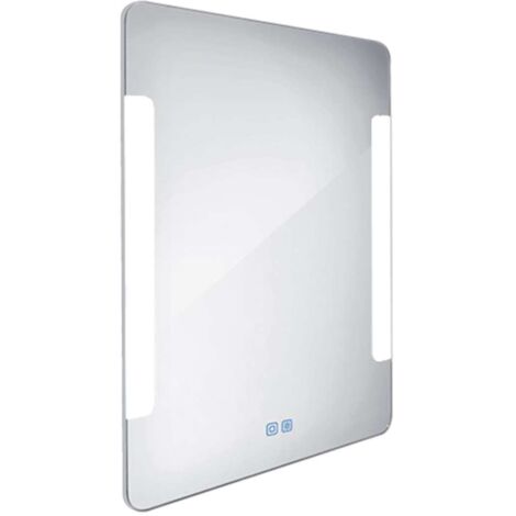 Nimco Miroirs - Miroir avec éclairage LED, 60x80 cm, touches tactiles, aluminium ZP 18002VX