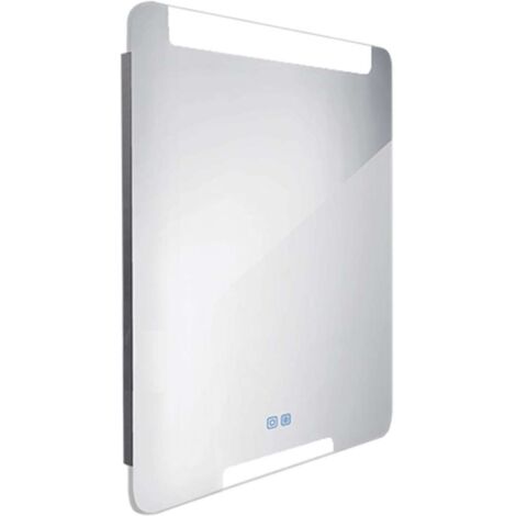 Nimco Miroirs - Miroir avec éclairage LED, 60x80 cm, touches tactiles, aluminium ZP 22002VX