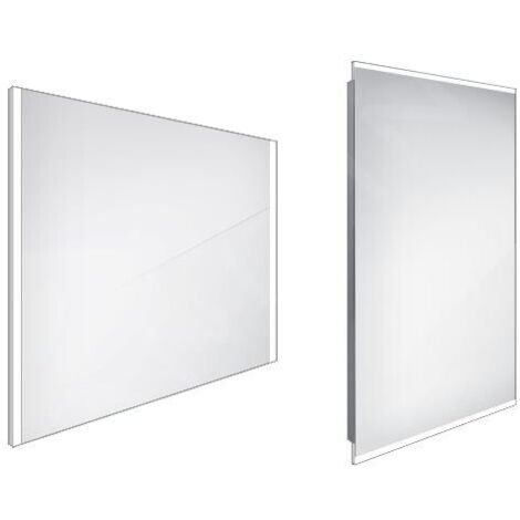 Nimco Miroirs - Miroir avec éclairage LED, 800x700 mm, aluminium ZP 11003