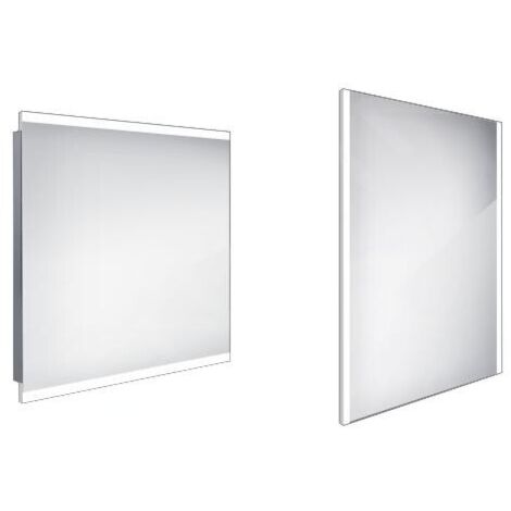 Nimco Miroirs - Miroir avec éclairage LED, 800x700 mm, aluminium ZP 12003