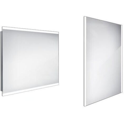 Nimco Miroirs - Miroir avec éclairage LED, 900x700 mm, aluminium ZP 12019