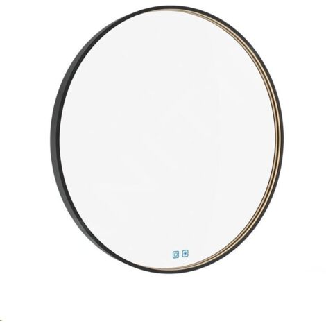 Nimco Miroirs - Miroir avec éclairage LED, diamètre 70 cm, touches tactiles, noir ZPC 31001RVX-90