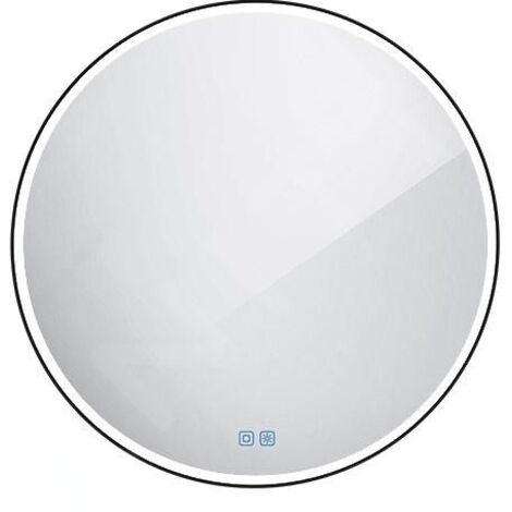 Nimco Miroirs - Miroir avec éclairage LED, diamètre 80 cm, touches tactiles, noir ZPC 28002RVX-90