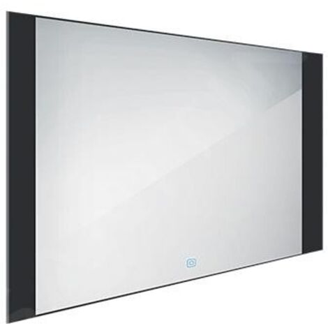Nimco Miroirs - Miroir avec lumière LED, 1000x600 mm, capteur tactile, aluminium/noir ZPC 41004V-90