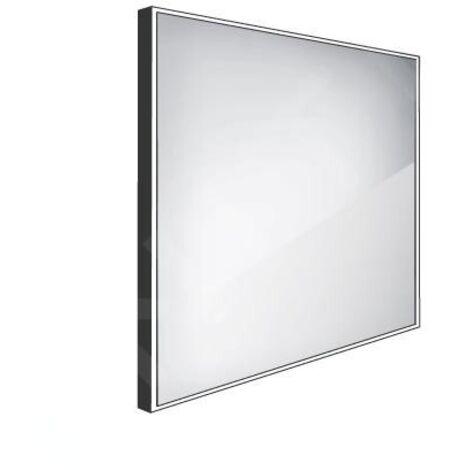 Nimco Miroirs - Miroir avec lumière LED, 600x600 mm, aluminium/noir ZPC 13066-90