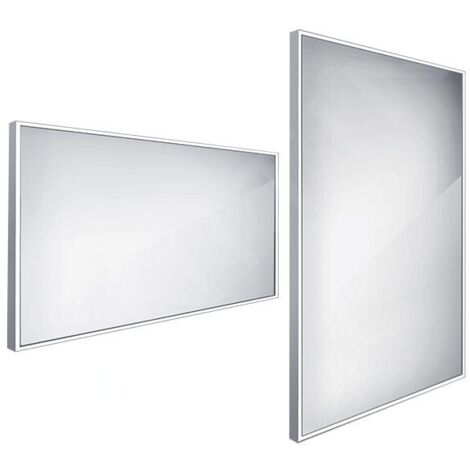 Nimco Miroirs - Miroir dans un cadre avec éclairage LED, 1400x700 mm, aluminium ZP 13008
