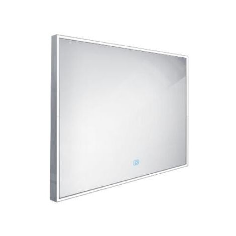 Nimco Miroirs - Miroir dans un cadre avec éclairage LED, 900x700 mm, aluminium ZP 13019V