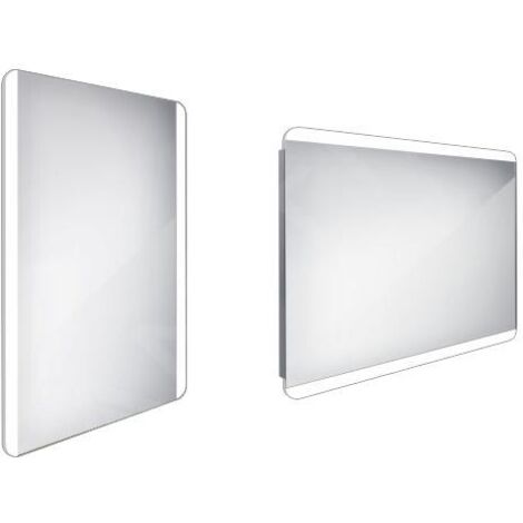 Nimco Miroirs - Miroir de salle de bain LED 500 x 700 mm, arrondi, aluminium ZP 17001
