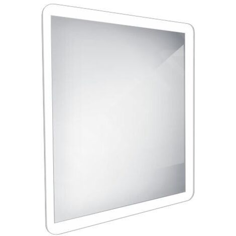 Nimco Miroirs - Miroir de salle de bains éclairé par LED 600 x 600 mm, arrondi, aluminium ZP 19066