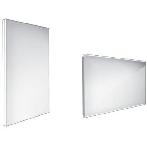Nimco Miroirs - Miroir de salle de bains LED 400 x 600 mm, carré, aluminium ZP 9000