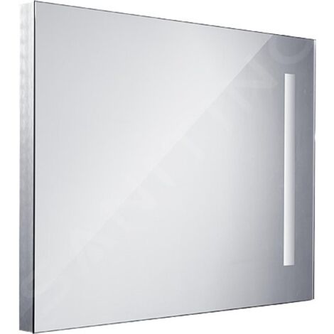 Nimco Miroirs - Miroir de salle de bains série 1000 rétro-éclairé par LED, 600 x 800 mm, carré, aluminium ZP 1002