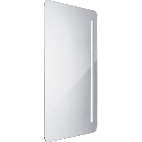 Nimco Miroirs - Miroir de salle de bains série 2000 rétro-éclairé par LED, 1000 x 600 mm, carré, aluminium ZP 2004