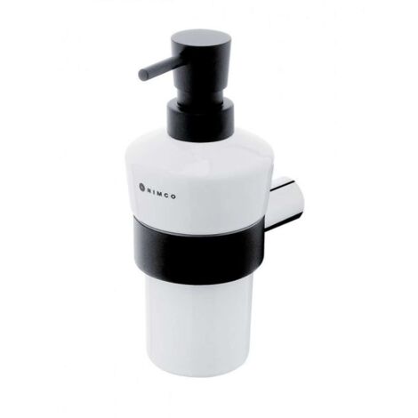 Nimco Nava - Seifenspender mit Halter, mattschwarz/chrom NA 28031KU-T-b