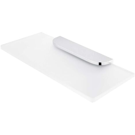 Nimco Nikau - Mensola, lunghezza 20 cm, vetro satinato/cromo NK 30091B-20-26
