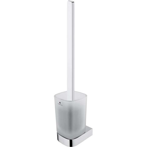 Nimco Nikau - Scopino WC con supporto a parete, vetro opaco/cromo NK 30094CN-HR-26