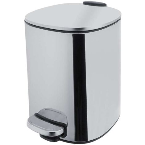 Nimco Pattumiere - Cestino per rifiuti 5 L, acciaio inox KOS 9005-18