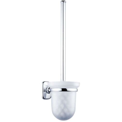 Nimco Simona - Escobilla de WC de pared, con soporte, cristal mate/cromo SI 7294C-26