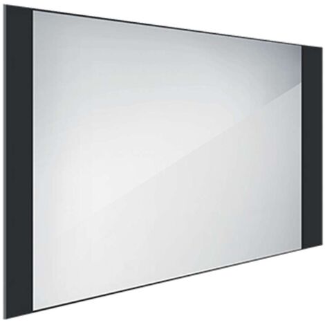 Nimco Specchi - Specchio con illuminazione LED, 100x60 cm, alluminio/nero ZPC 41004-90