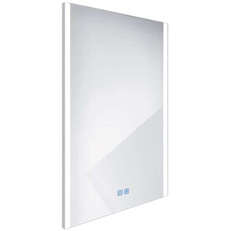 Nimco Specchi - Specchio con illuminazione LED, 50x70 cm, sensore tattile, alluminio ZP 11001VX
