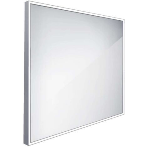 Nimco Specchi - Specchio con illuminazione LED, 70x70 cm, alluminio ZP 13077