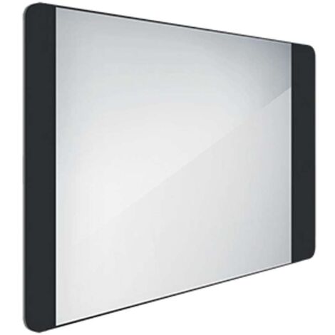 Nimco Specchi - Specchio con illuminazione LED, 80x60 cm, alluminio/nero ZPC 42003-90