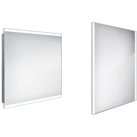 Nimco Specchi - Specchio con illuminazione LED, 80x70 cm, alluminio ZP 12003