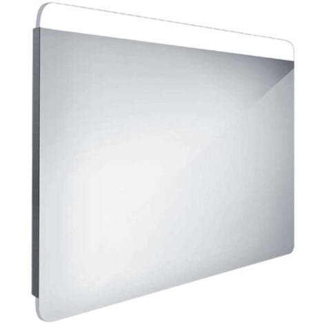 Nimco Specchi - Specchio con illuminazione LED, 90x70 cm, alluminio ZP 23019