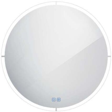 Nimco Specchi - Specchio con illuminazione LED, diametro 80 cm, sensore touch, alluminio ZP 24002RVX