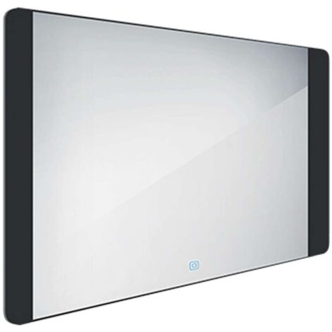 Nimco Specchi - Specchio con luce LED, 100x60 cm, sensore a sfioramento, alluminio/nero ZPC 42004V-90