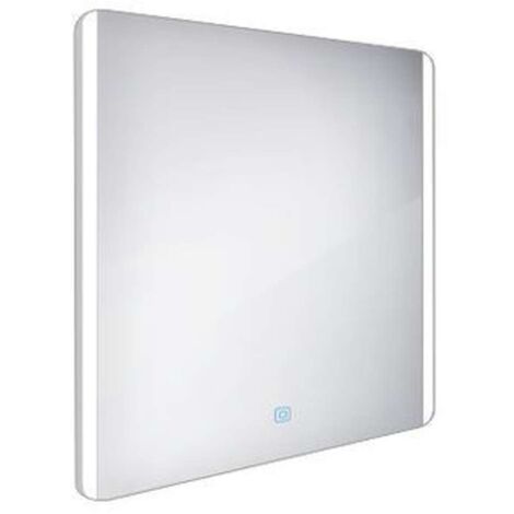 Nimco Specchi - Specchio in cornice con illuminazione LED, 80x70 cm, alluminio ZP 17003V