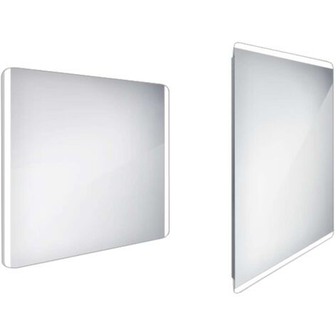 Nimco Spiegel - Bad-LED-Leuchtspiegel 90x70 cm, abgerundet, Aluminium ZP 17019