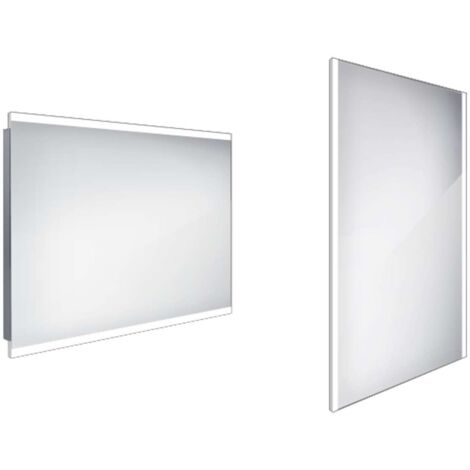 Nimco Spiegel - LED-Badezimmerspiegel 100x70 cm, quadratisch, Aluminium ZP 12004